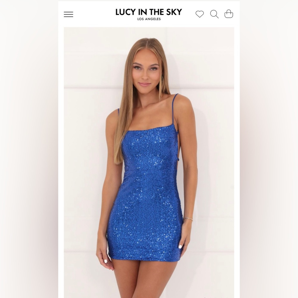 Blue Sequin dress.  Lucy in the Sky - Size M - Homecoming